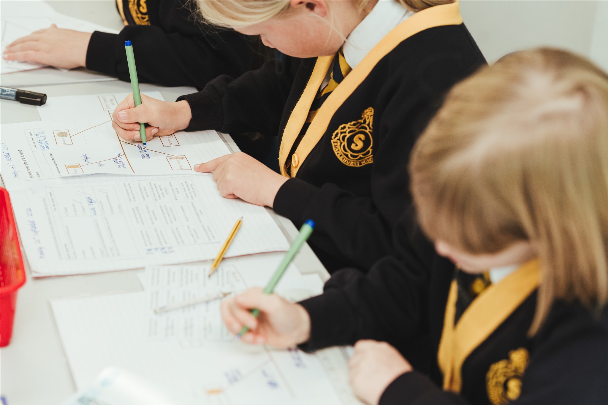 Year 4 students at Staplehurst School in the classroom doing their work.